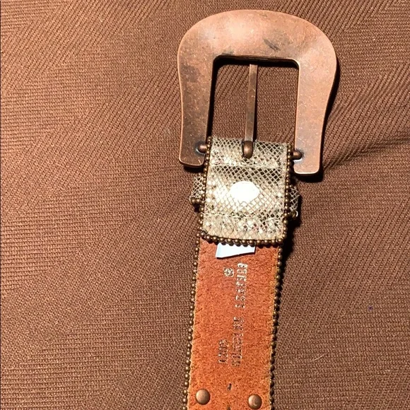 Leather bedazzled embellished belt worn once
